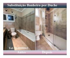Substituição Banheira por Base de Duche